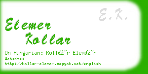 elemer kollar business card